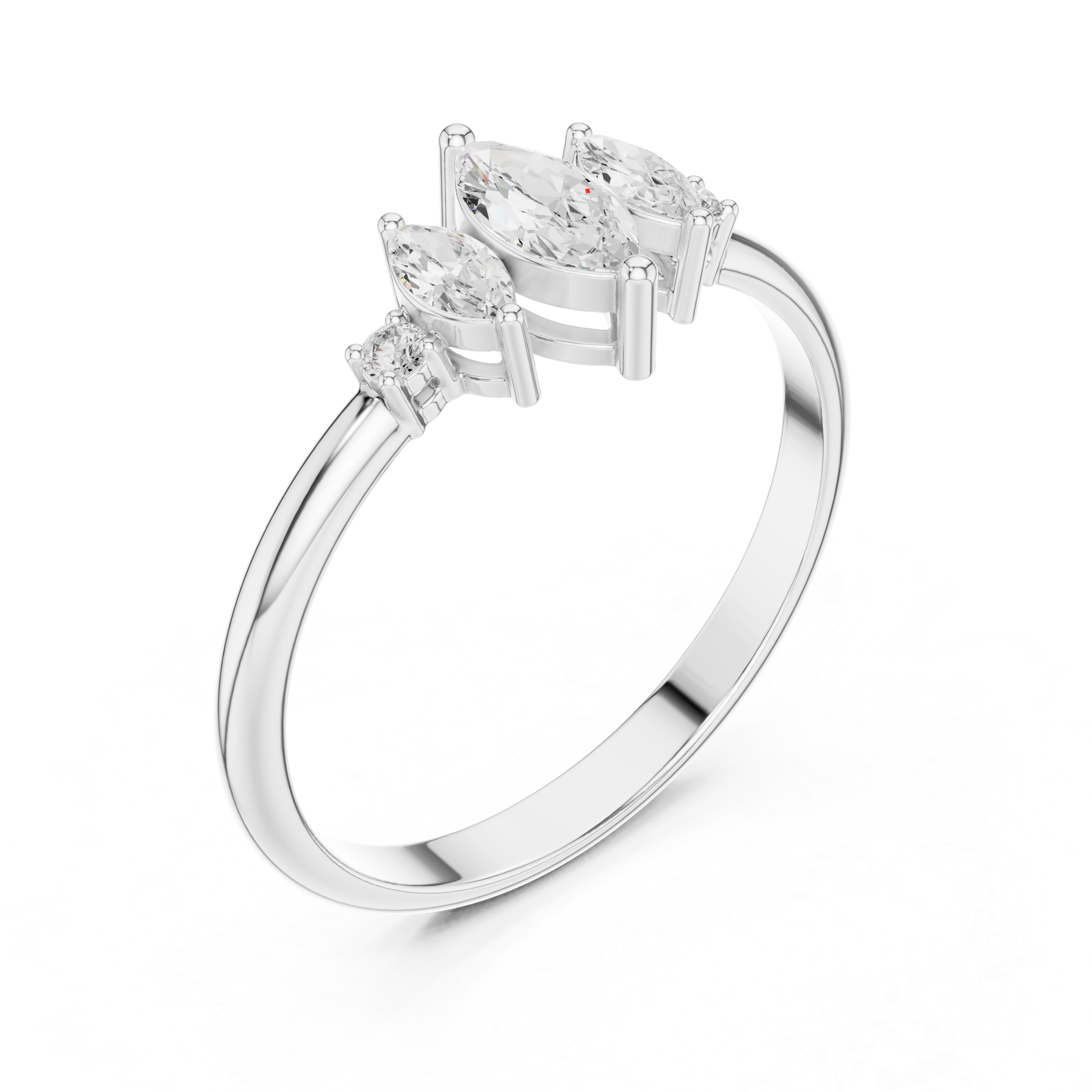 0.31 CT Marquise Cut Diamond Five Stone Ring