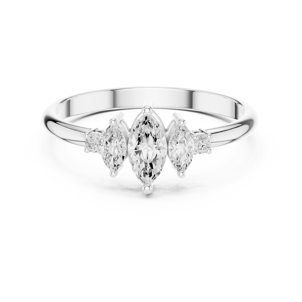 0.31 CT Marquise Cut Diamond Five Stone Ring
