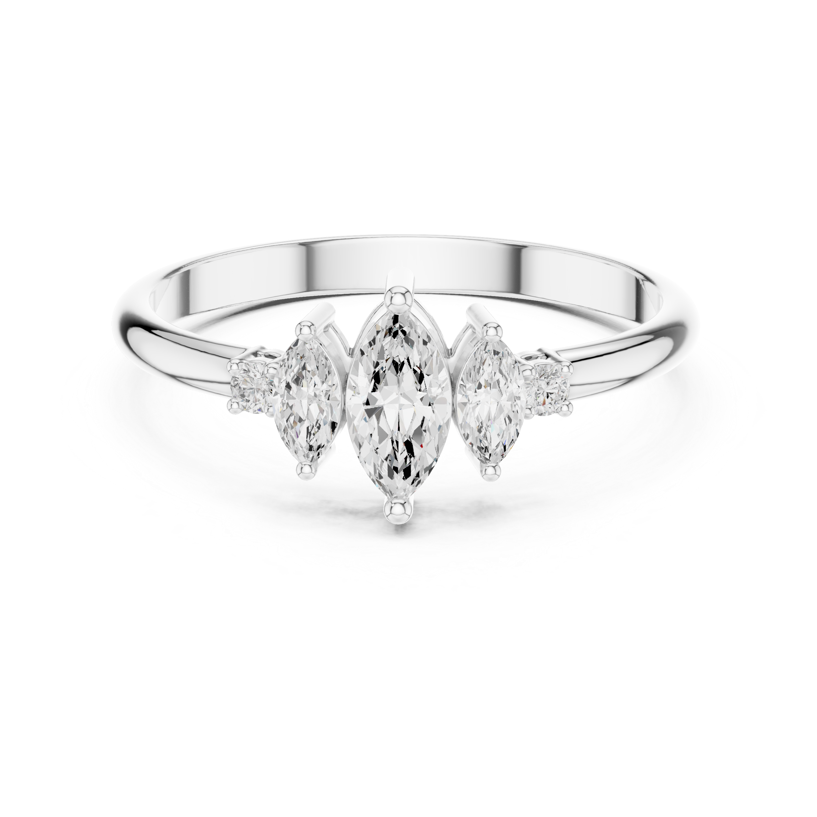 0.31 CT Marquise Cut Diamond Five Stone Ring