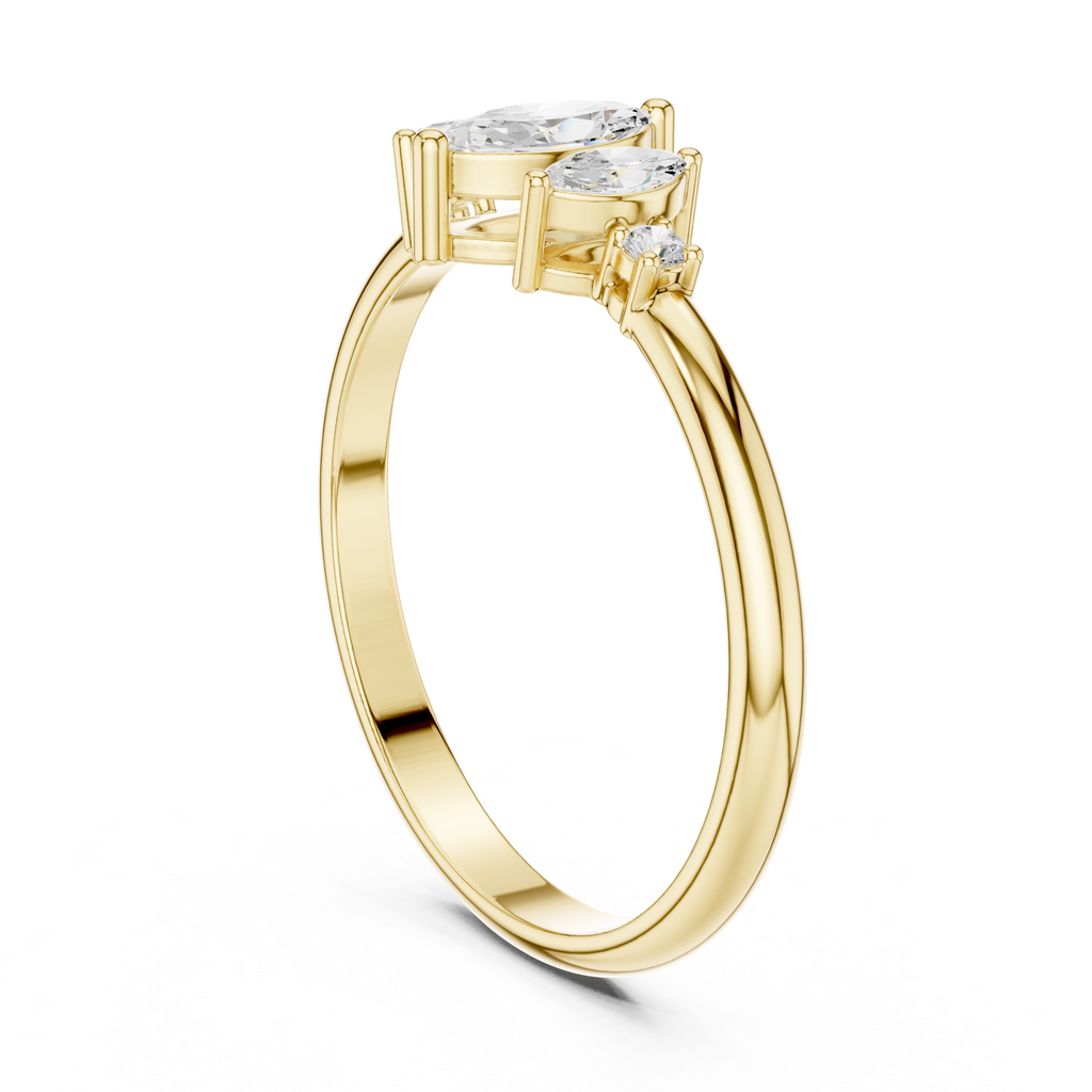 0.31 CT Marquise Cut Diamond Five Stone Ring