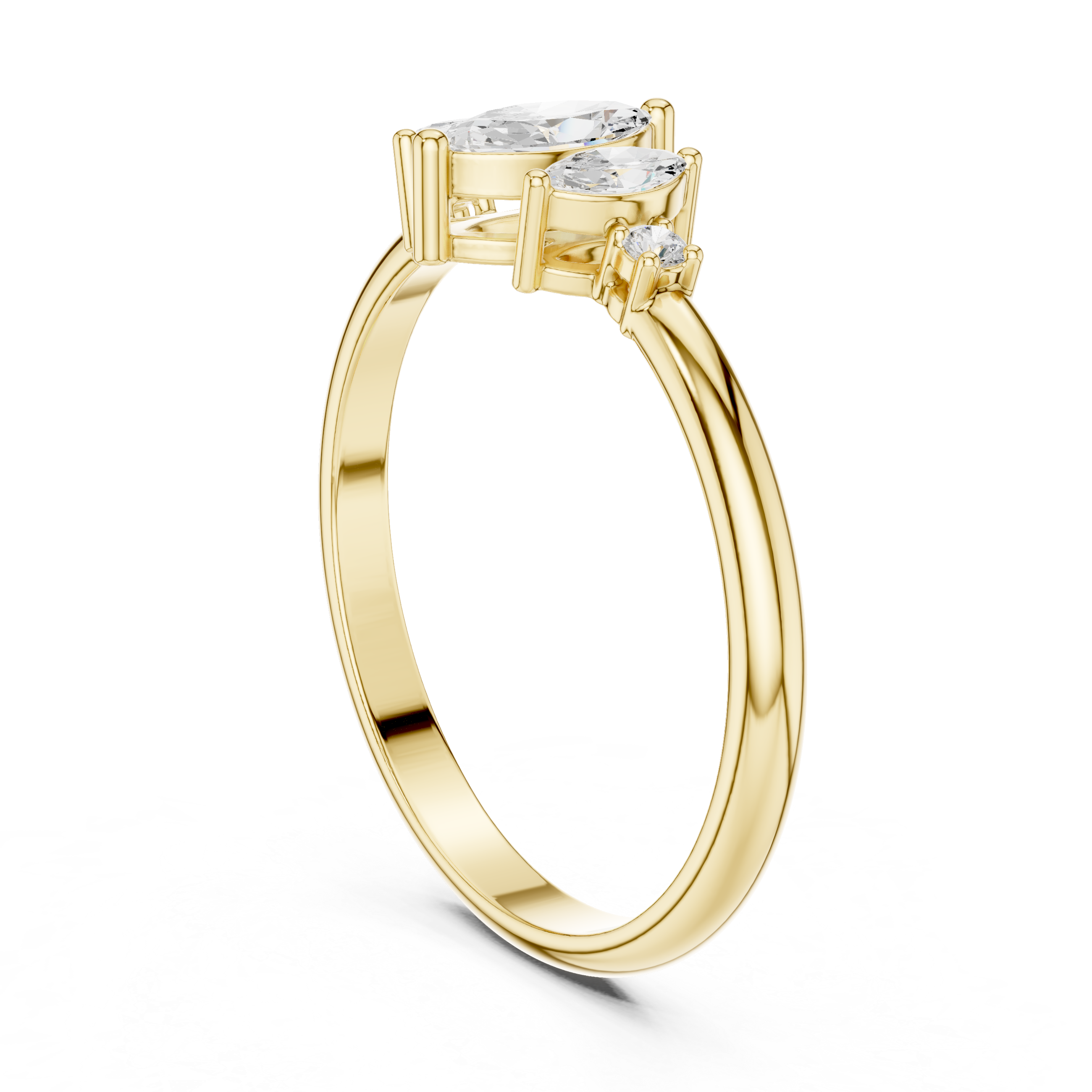 0.31 CT Marquise Cut Diamond Five Stone Ring