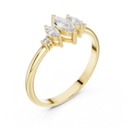 0.31 CT Marquise Cut Diamond Five Stone Ring