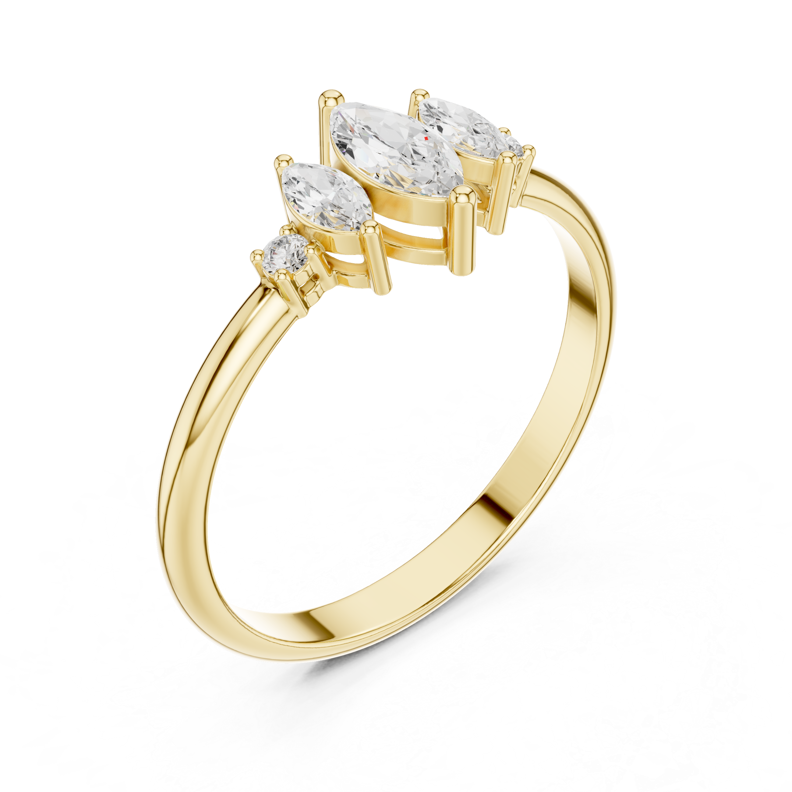 0.31 CT Marquise Cut Diamond Five Stone Ring