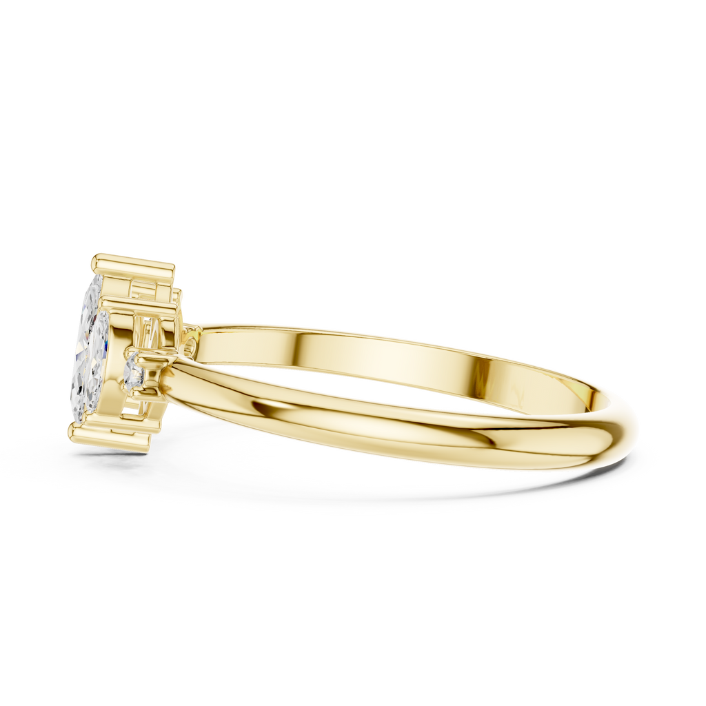 0.31 CT Marquise Cut Diamond Five Stone Ring
