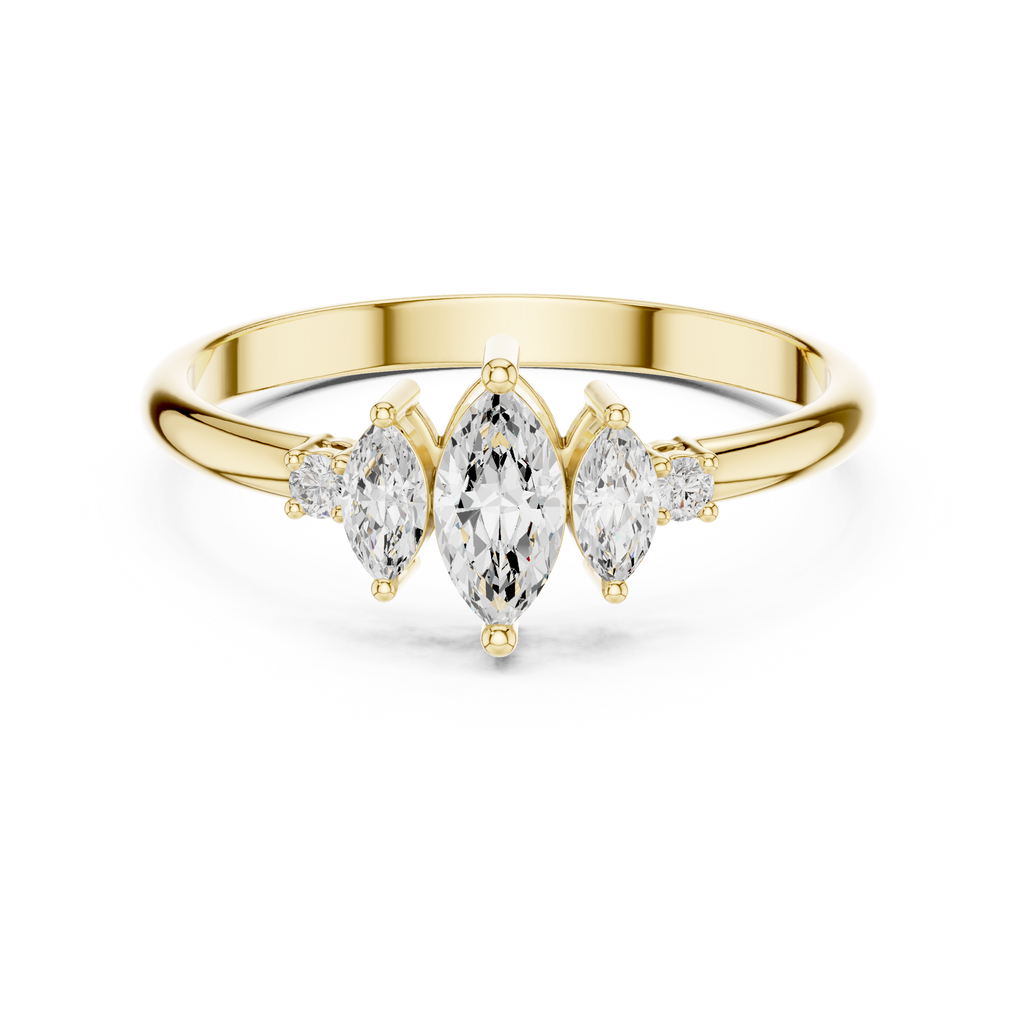 0.31 CT Marquise Cut Diamond Five Stone Ring