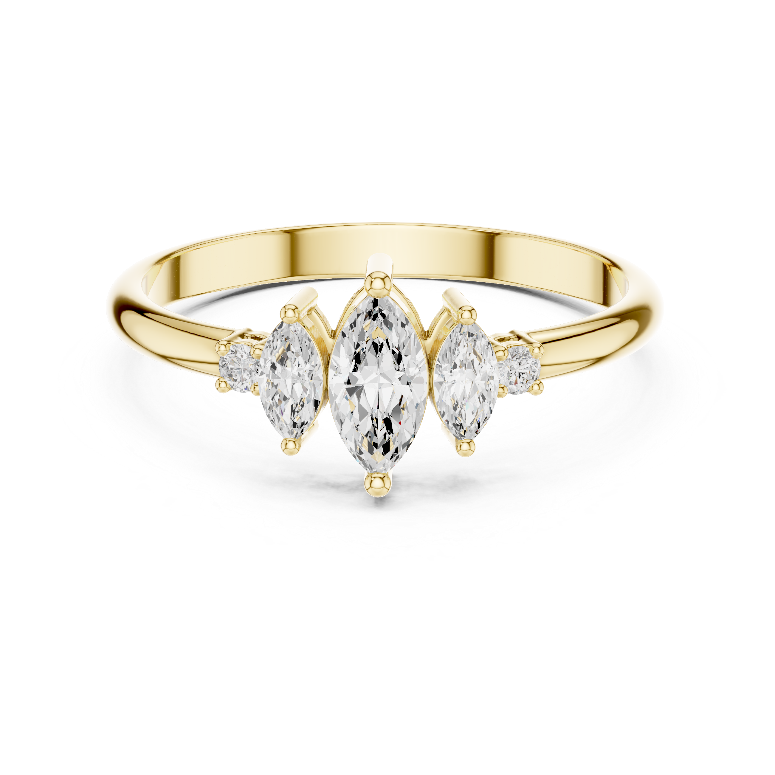 0.31 CT Marquise Cut Diamond Five Stone Ring