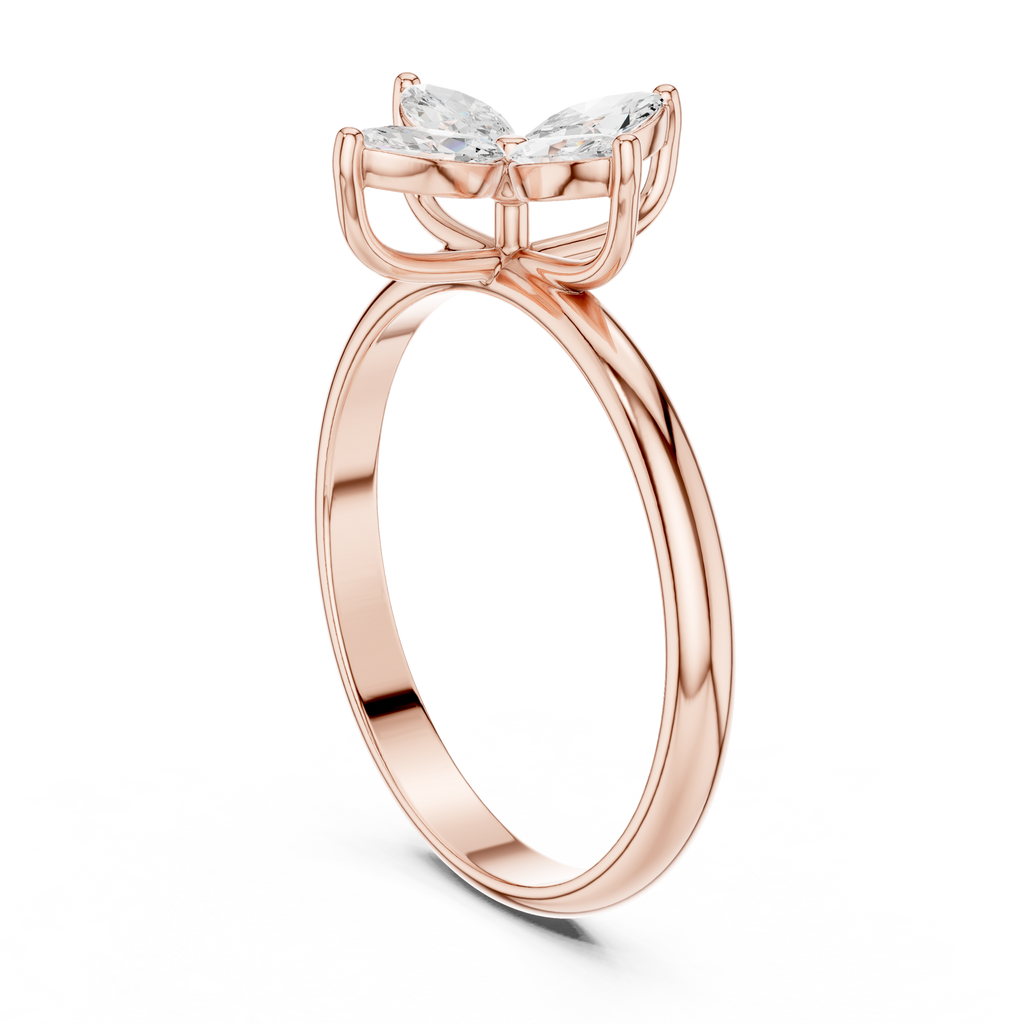 0.41 CT Marquise Cut Diamond Floral Cluster Ring