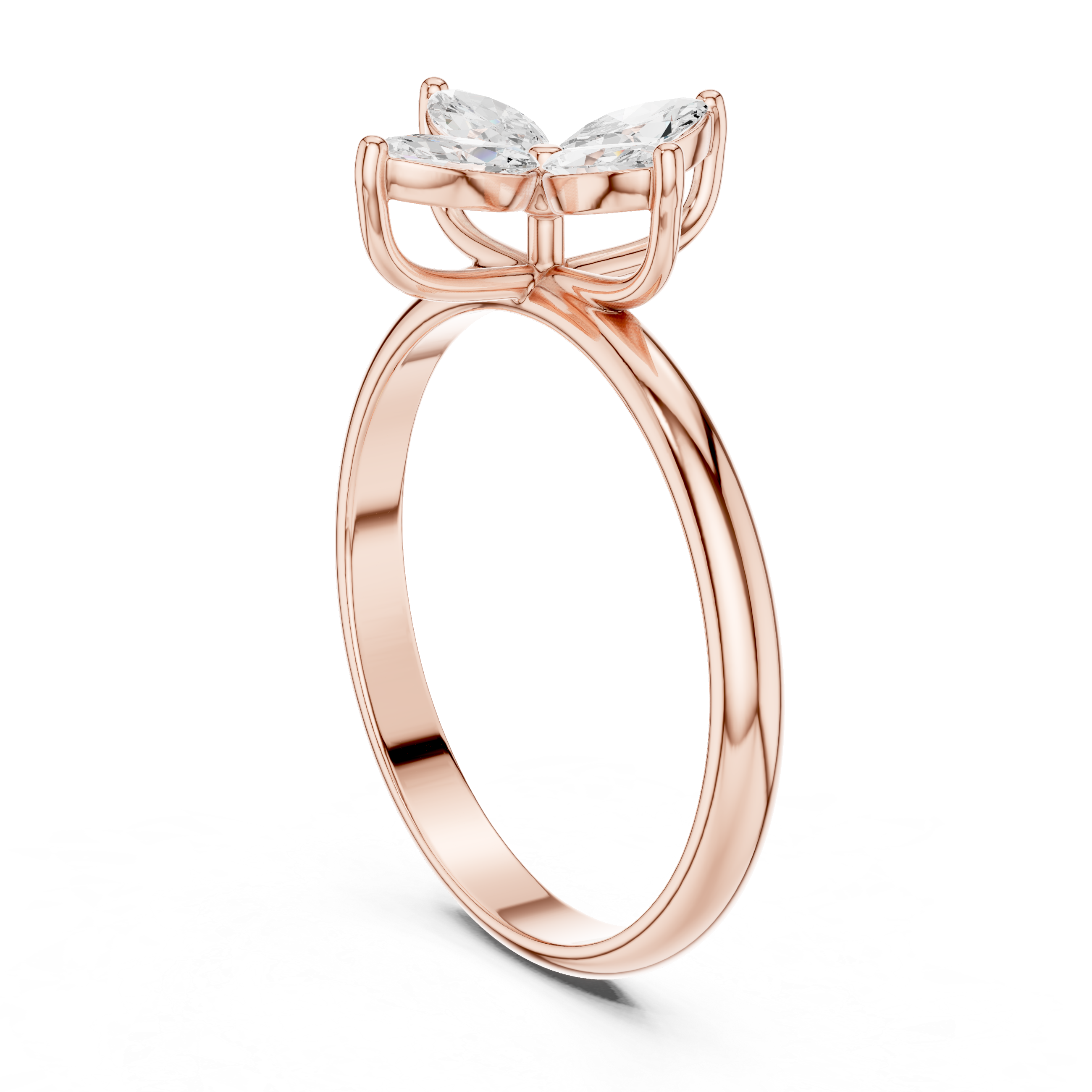 0.41 CT Marquise Cut Diamond Floral Cluster Ring
