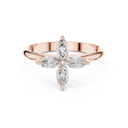 0.41 CT Marquise Cut Diamond Floral Cluster Ring