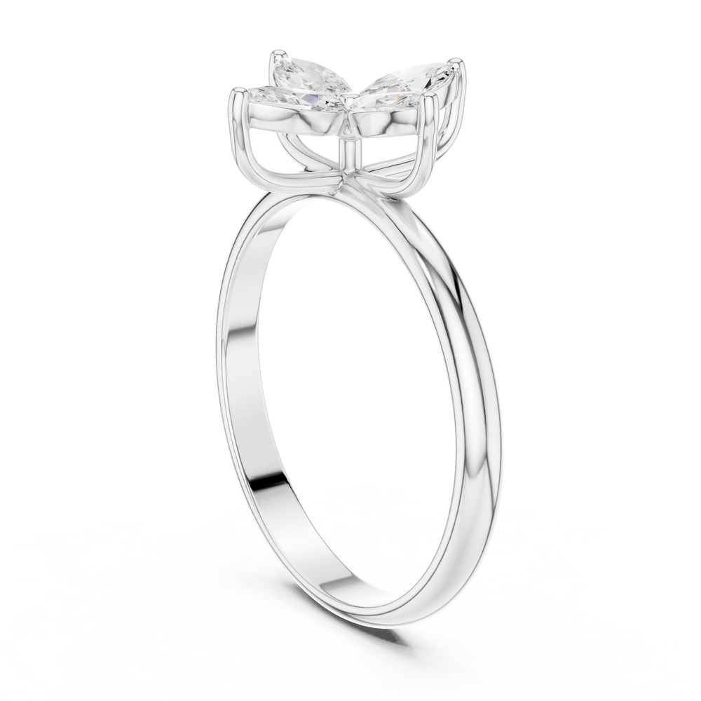 0.41 CT Marquise Cut Diamond Floral Cluster Ring