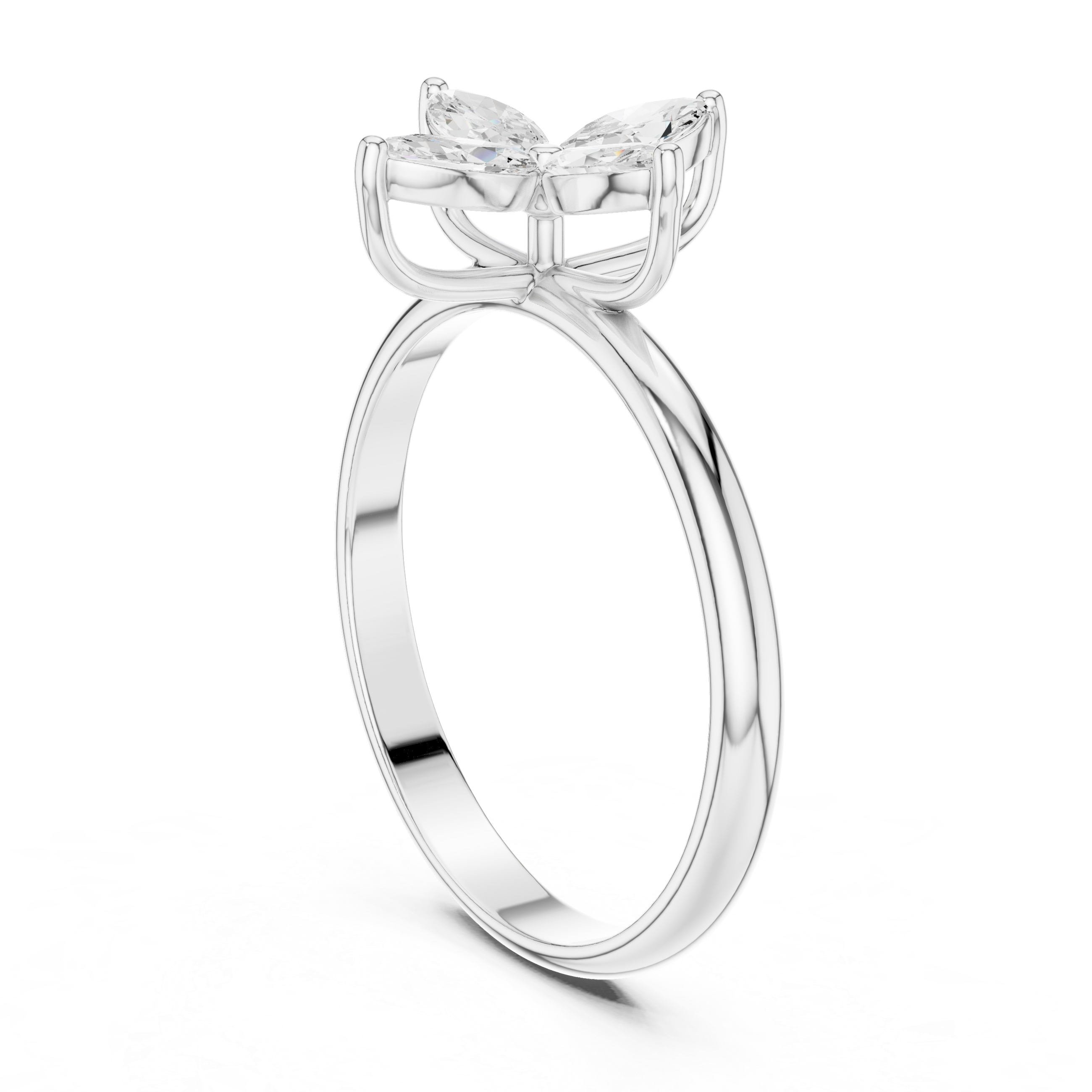 0.41 CT Marquise Cut Diamond Floral Cluster Ring