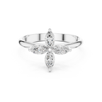 0.41 CT Marquise Cut Diamond Floral Cluster Ring