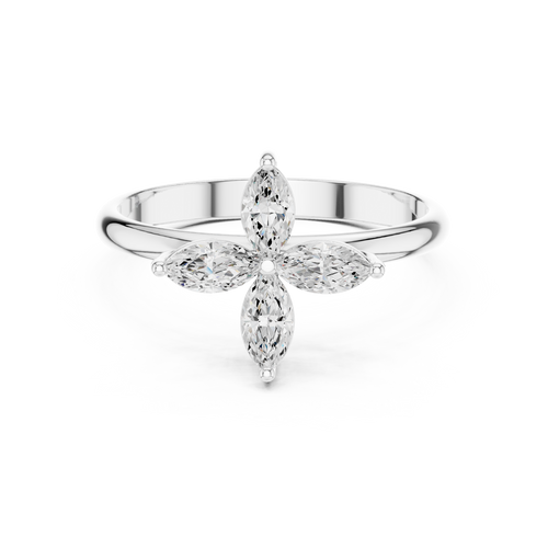 0.41 ct Marquise Cut Diamond Floral Cluster Ring – view 1 of 12, lab grown diamond ring | Jewelix Atelier
