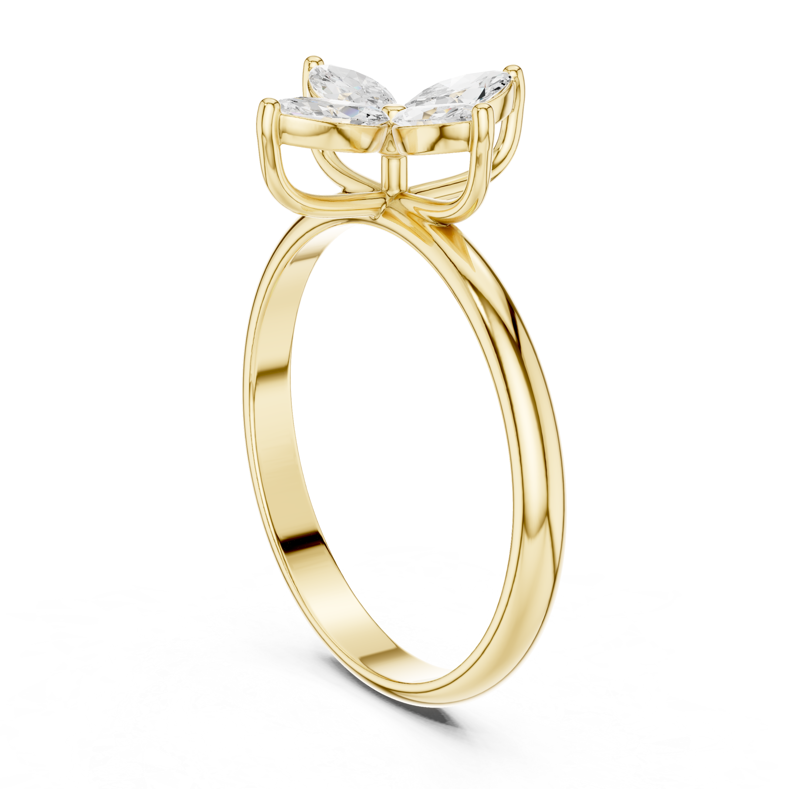 0.41 CT Marquise Cut Diamond Floral Cluster Ring