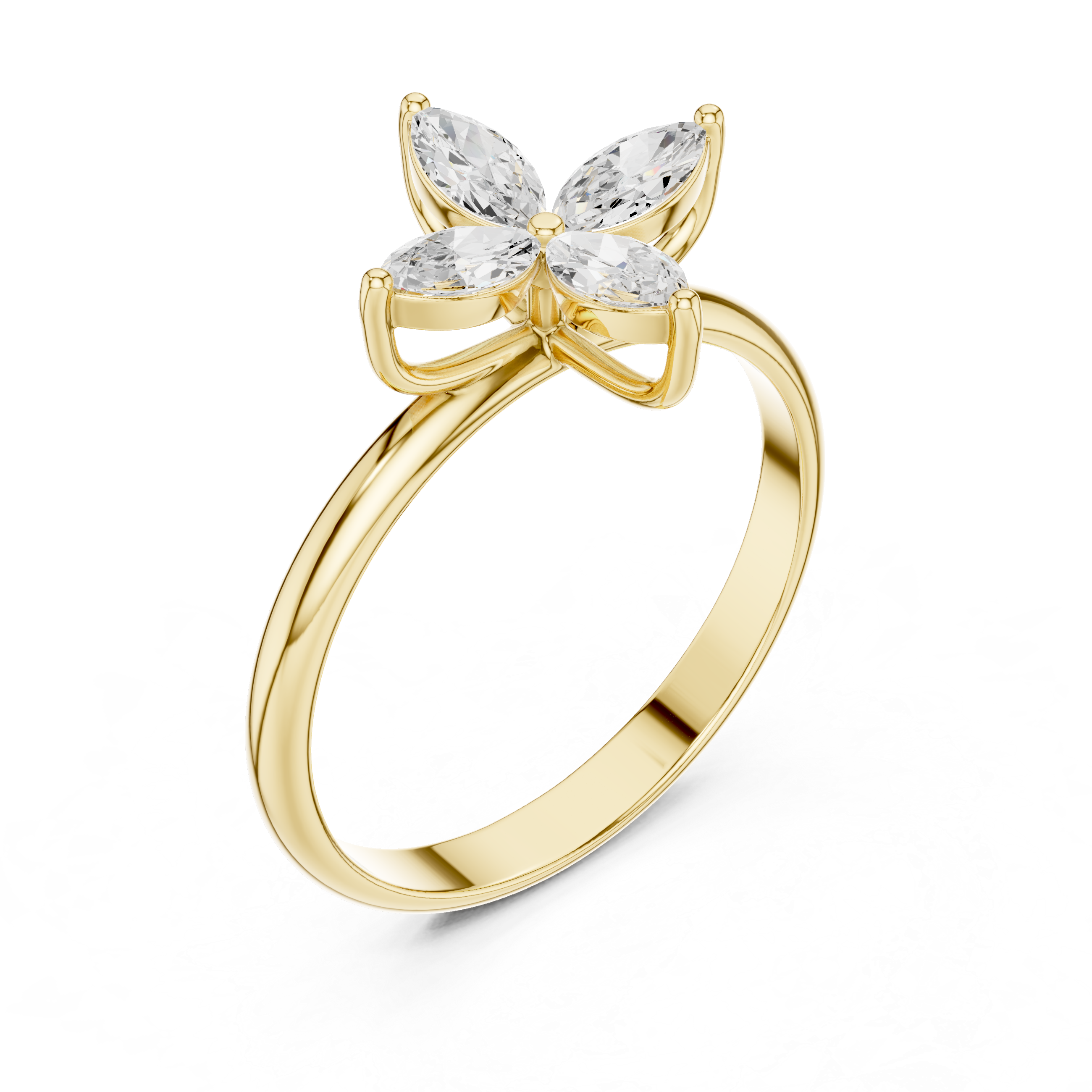 0.41 CT Marquise Cut Diamond Floral Cluster Ring