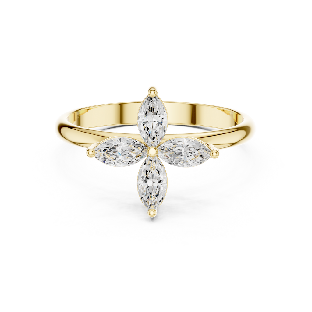 0.41 CT Marquise Cut Diamond Floral Cluster Ring