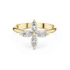 0.41 CT Marquise Cut Diamond Floral Cluster Ring