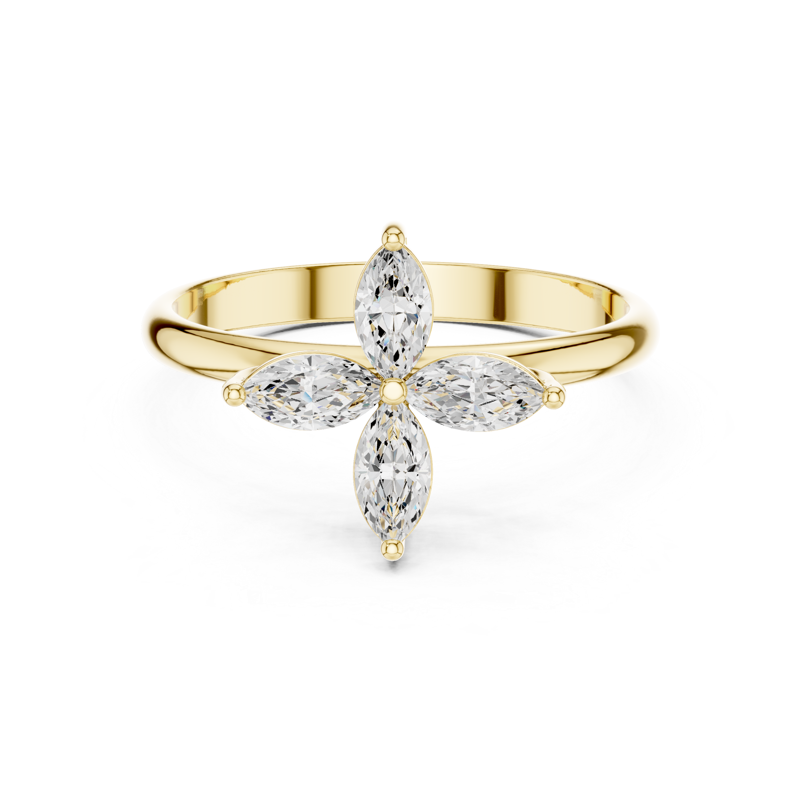 0.41 CT Marquise Cut Diamond Floral Cluster Ring