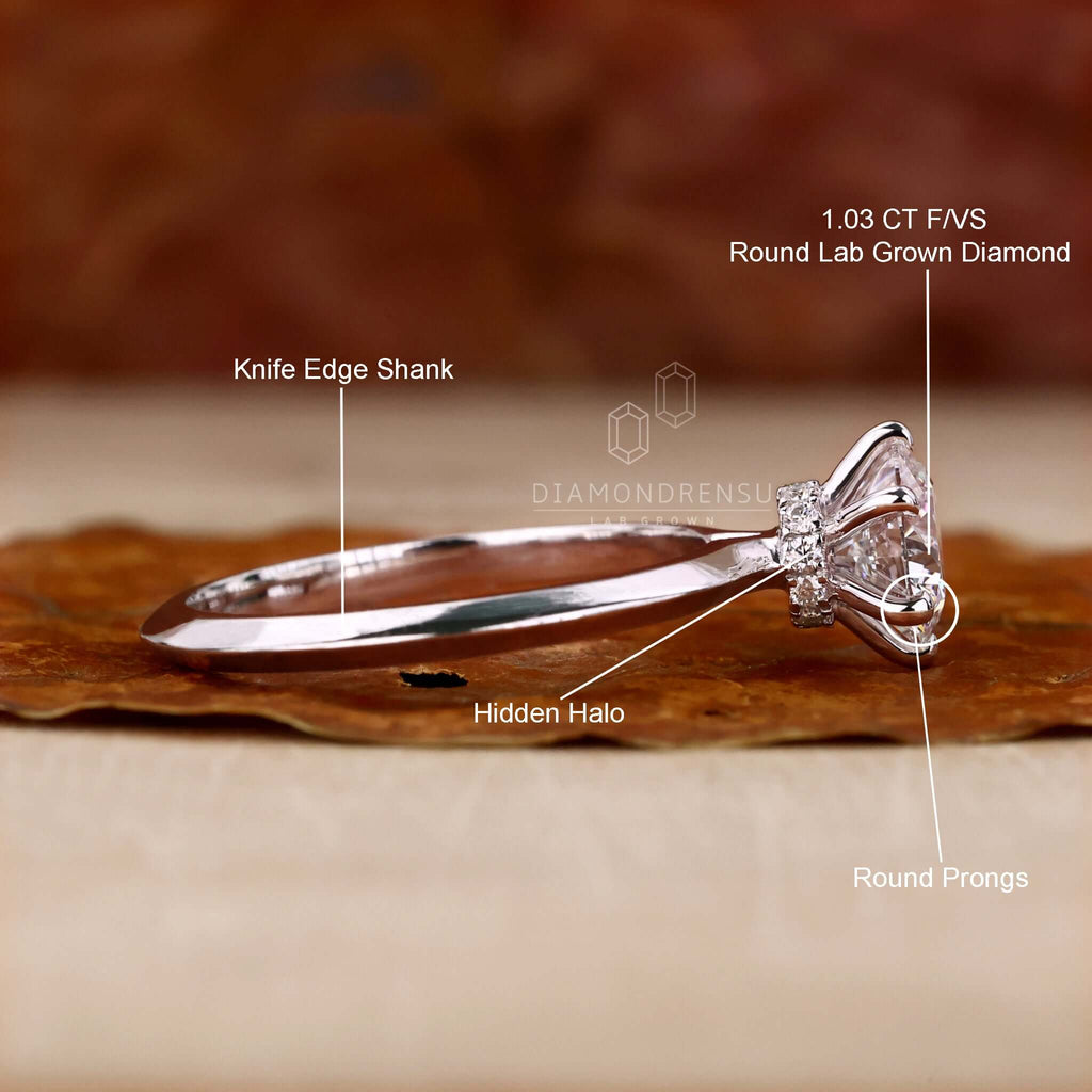 0.50 to 3.0 CT Round Brilliant Cut Lab Grown Diamond Ring