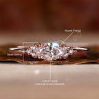 0.50 to 1.50 CT Oval Lab Grown Diamond Muse Engagement Ring