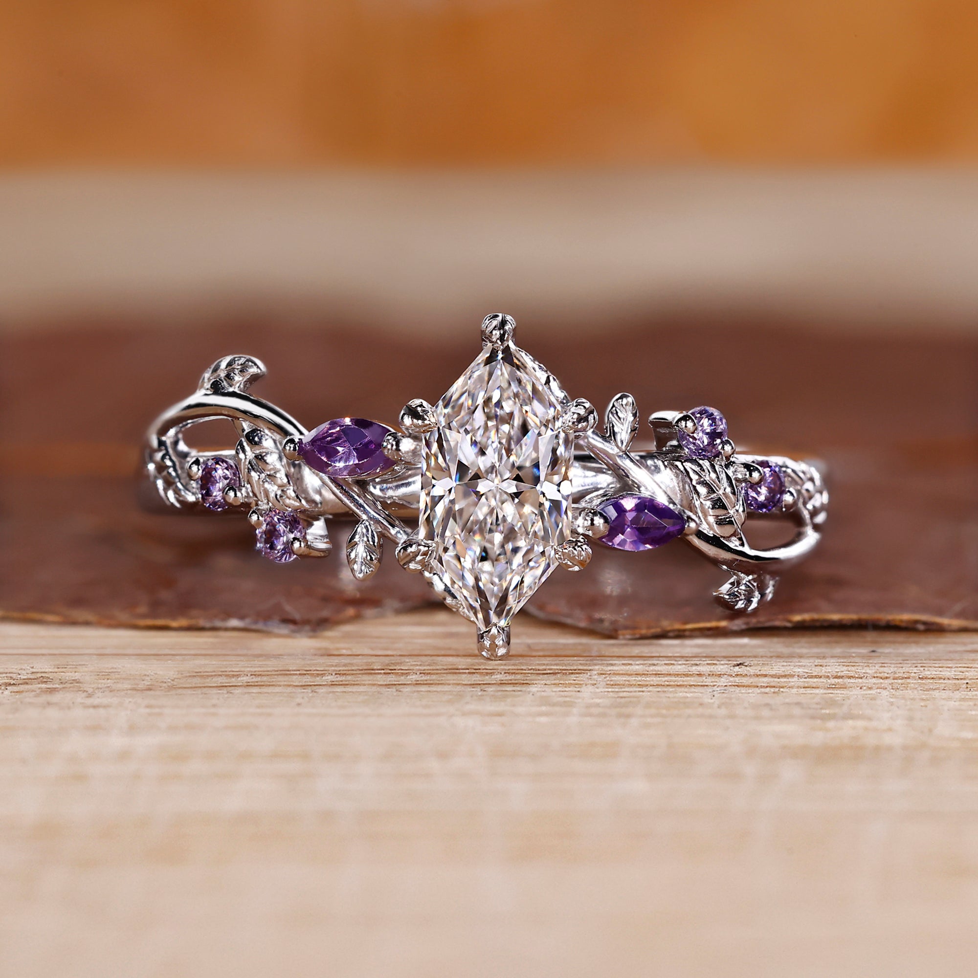 0.50 - 2 CT Dutch Marquise Diamond Nature Inspired Ring