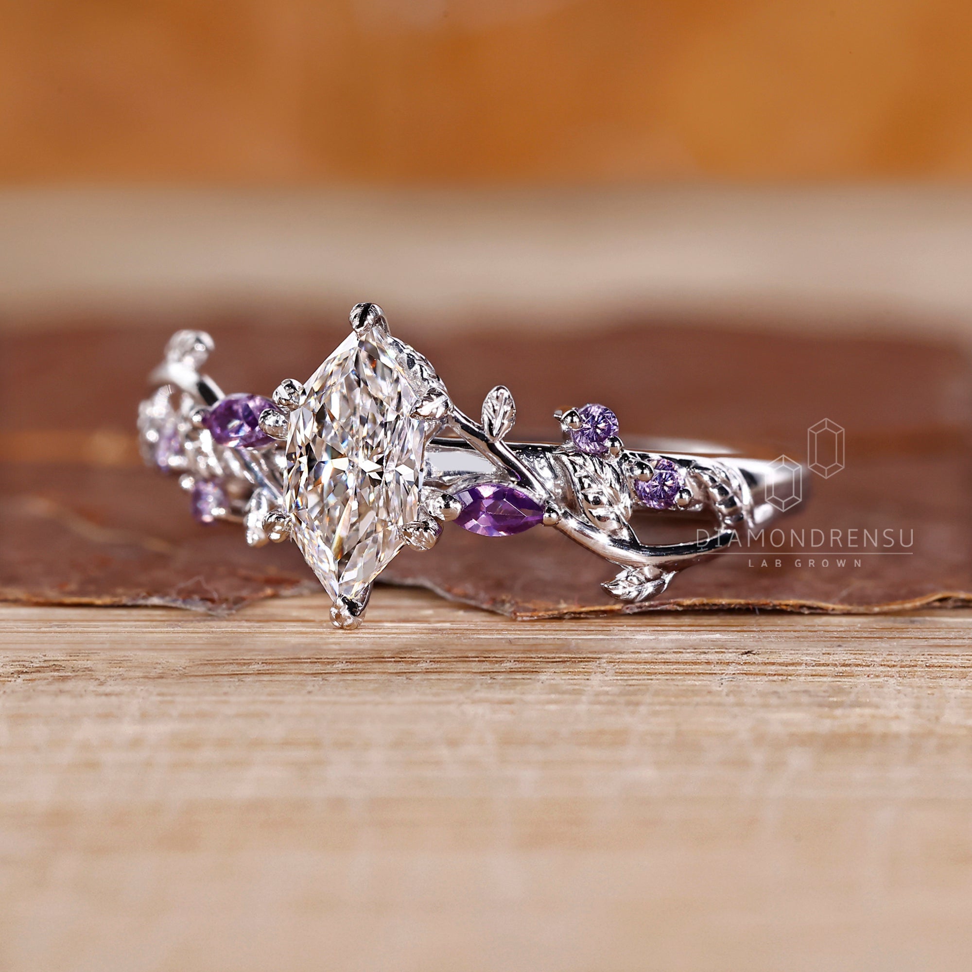 0.50 - 2 CT Dutch Marquise Diamond Nature Inspired Ring