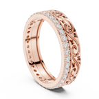 Vintage Scroll Diamond Eternity Band in Rose Gold