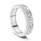Vintage Scroll Diamond Eternity Band in Rose Gold