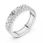 Vintage Scroll Diamond Eternity Band in Rose Gold
