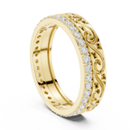 Vintage Scroll Diamond Eternity Band in Rose Gold