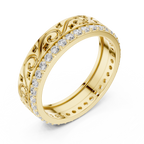 Vintage Scroll Diamond Eternity Band in Rose Gold