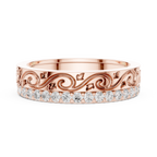 Vintage Scroll Diamond Eternity Band in Rose Gold