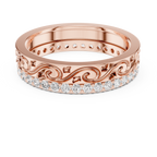 Vintage Scroll Diamond Eternity Band in Rose Gold