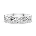 Vintage Scroll Diamond Eternity Band in Rose Gold