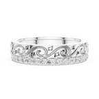 Vintage Scroll Diamond Eternity Band in Rose Gold