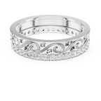 Vintage Scroll Diamond Eternity Band in Rose Gold