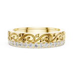 Vintage Scroll Diamond Eternity Band in Rose Gold