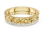 Vintage Scroll Diamond Eternity Band in Rose Gold