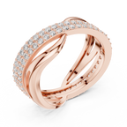 Twisted Double Row Diamond Ring in Rose Gold