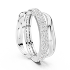 Twisted Double Row Diamond Ring in Rose Gold