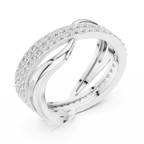 Twisted Double Row Diamond Ring in Rose Gold