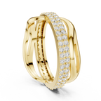 Twisted Double Row Diamond Ring in Rose Gold