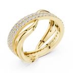 Twisted Double Row Diamond Ring in Rose Gold
