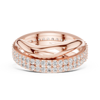 Twisted Double Row Diamond Ring in Rose Gold