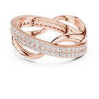 Twisted Double Row Diamond Ring in Rose Gold