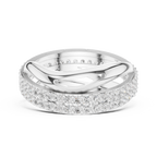 Twisted Double Row Diamond Ring in Rose Gold