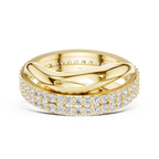 Twisted Double Row Diamond Ring in Rose Gold