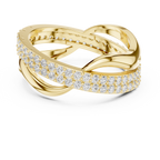 Twisted Double Row Diamond Ring in Rose Gold