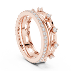 Vintage Milgrain Diamond Eternity Ring in Rose Gold