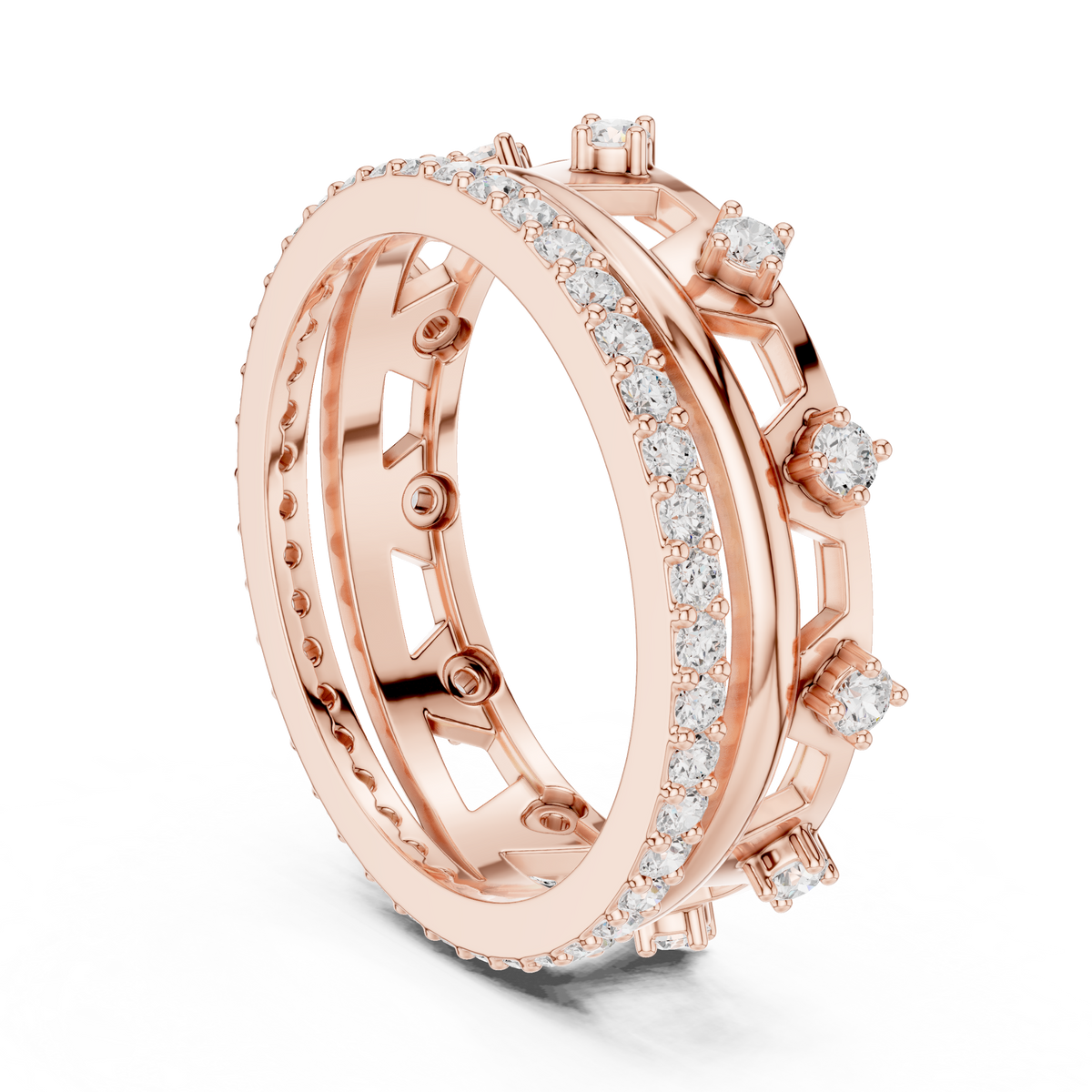 Vintage Milgrain Diamond Eternity Ring – view 6 of 12, lab grown diamond ring | Jewelix Atelier